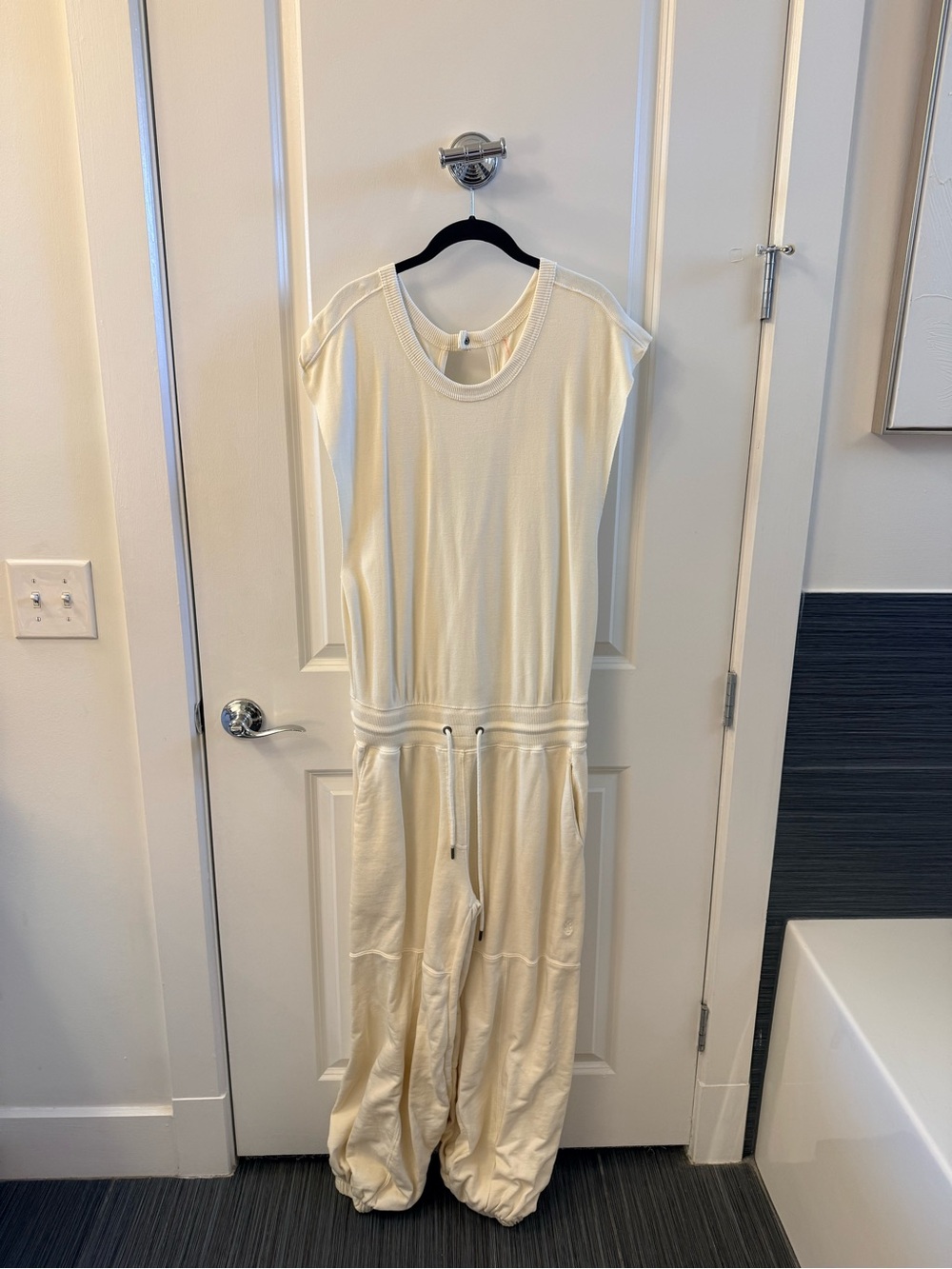 Free People Throw And Go Onesie Cream Wide Leg Jumpsuit